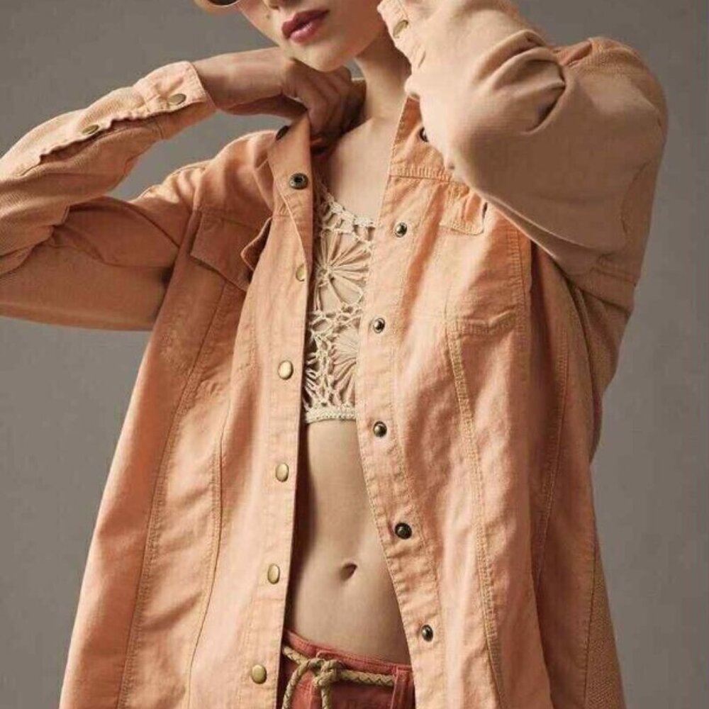 Pilcro Utility Snap Button Shacket - Size Small - image 2